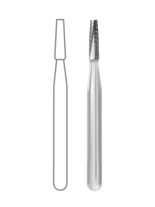 Midwest Operative Carbide Bur #701, FG, Tapered Fissure, Flat End, Crosscut, 6 Flutes, 1.2 mm Diameter, 3.7 mm Length, 100/Bag, 386233 thumbnail 2