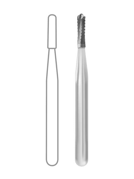 Midwest Operative Carbide Bur #1557, FG, Straight Fissure, Dome End, Crosscut, 1.0 mm Diameter, 3.7 mm Length, 100/Bag, 386259 thumbnail 2
