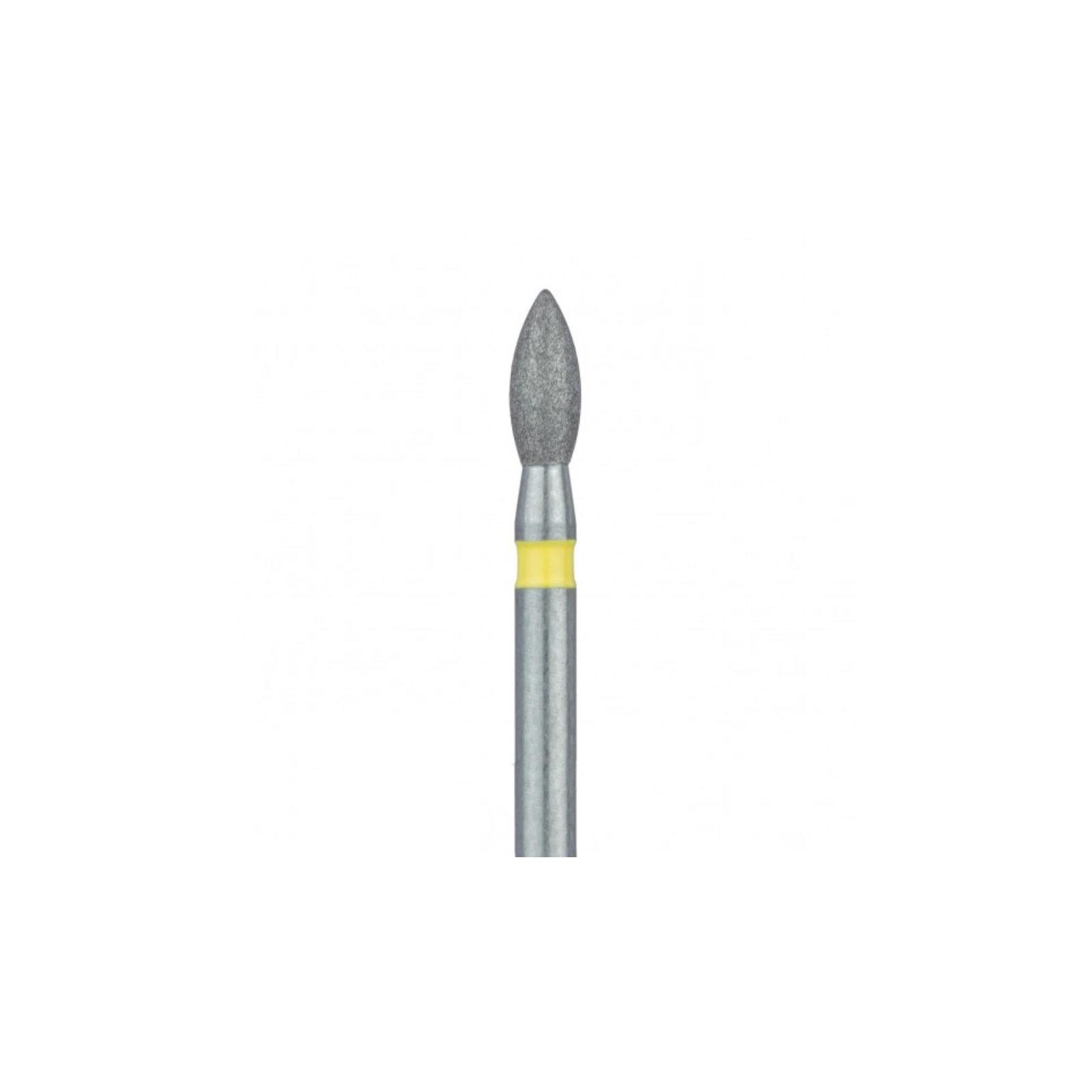 Meisinger 830C-018-FG Extra Fine Diamond Bur, Pointed Football, Friction Grip, 1.8 mm Head, Yellow Ring, 5/Pk thumbnail 3