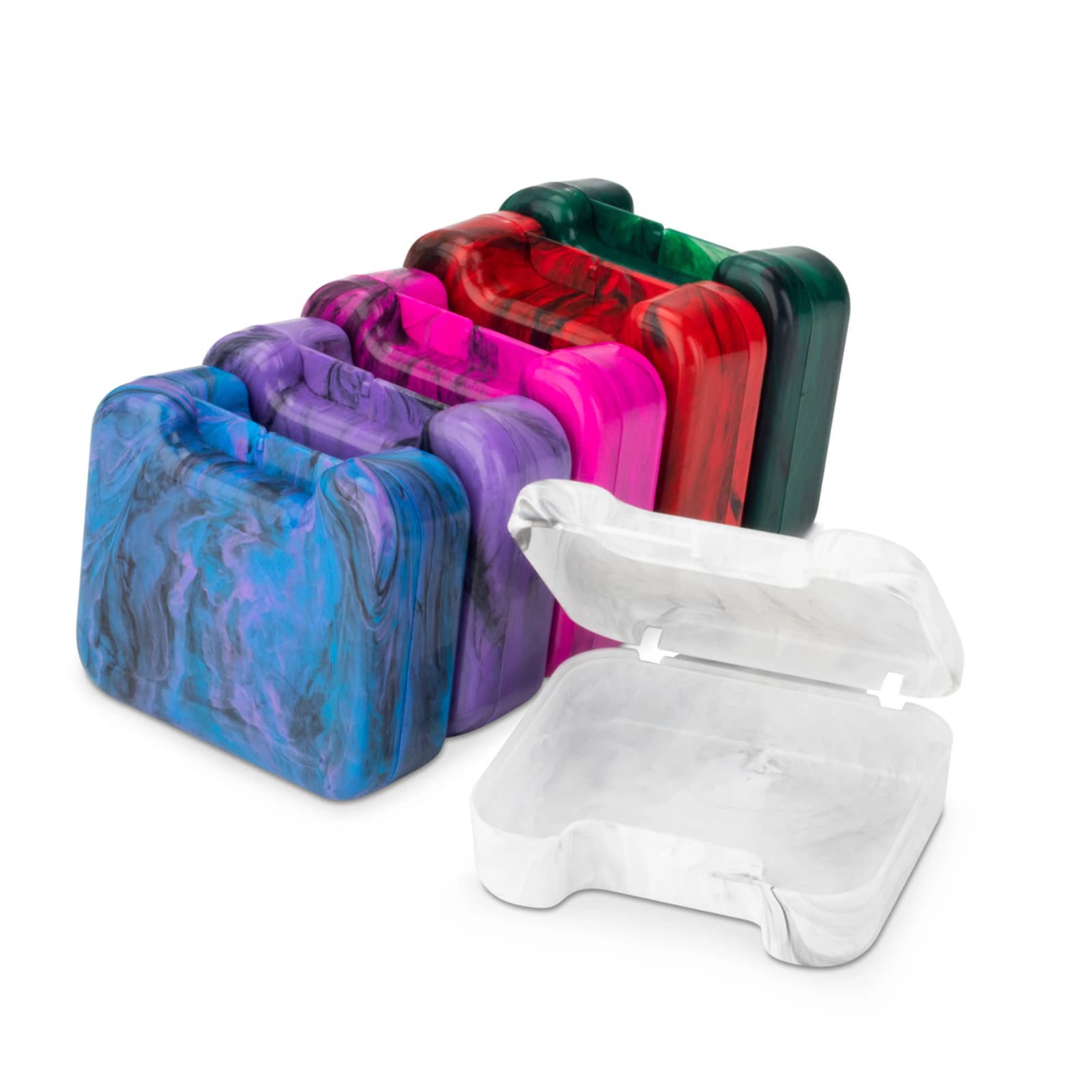 Practicon Paradise Cosmic Retainer Cases, Dark Assorted Swirled Colors, Vented Snap-Close, 24/Bag, 7145311 thumbnail 3
