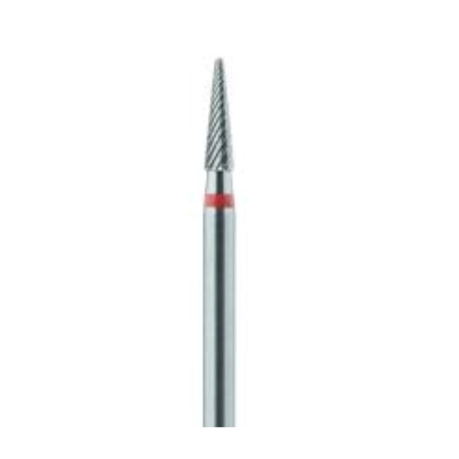 Meisinger Tungsten Carbide Lab Bur, HP, X-Cut Fine, Round End Taper, Red Ring, HM 138FX-023, 2.3 mm Diameter, 8.0 mm Head Length thumbnail 2