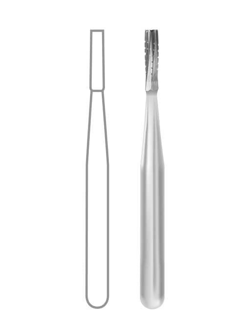 Midwest Operative Carbide Bur FG #556, Straight Fissure, Flat End, Crosscut, 0.9 mm Diameter, 3.2 mm Length, 100/Bag, 386226 thumbnail 2