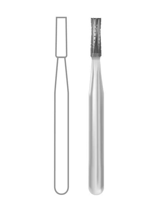 Midwest Operative Carbide Bur #558, FG, Straight Fissure, Flat End, Crosscut, 6 Flutes, 1.2 mm Diameter, 3.7 mm Length, 100/Bag, 386228 thumbnail 2