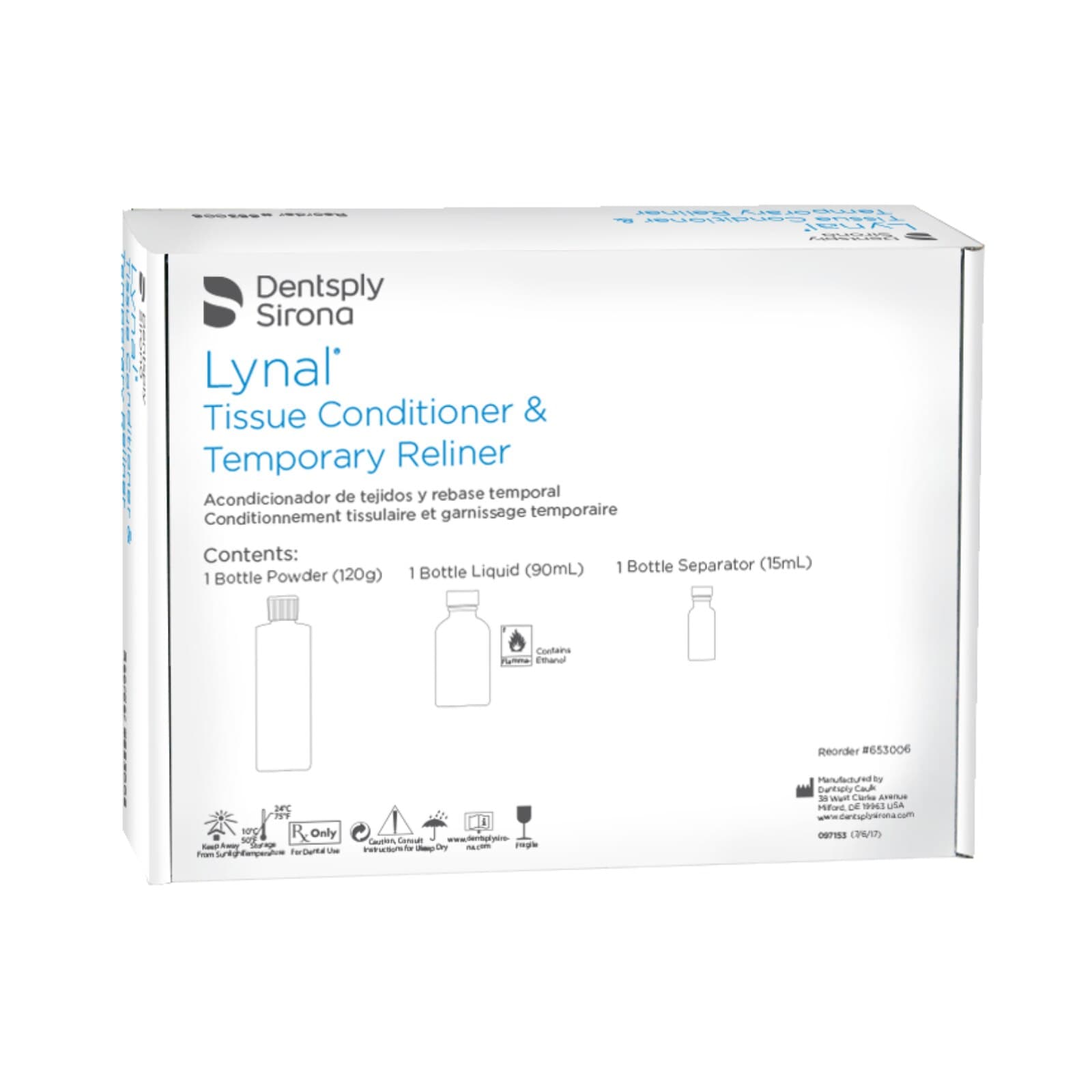 Lynal Tissue Conditioner & Temporary Reliner, Standard Package (120 g Powder, 90 ml Liquid, 15 ml Separator), 653006 thumbnail 6