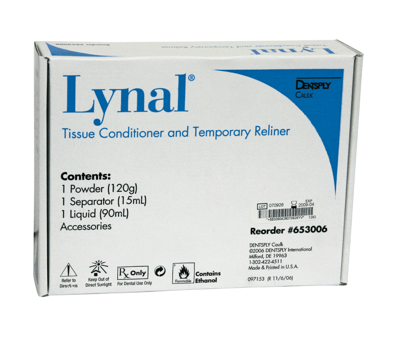 Lynal Tissue Conditioner & Temporary Reliner, Standard Package (120 g Powder, 90 ml Liquid, 15 ml Separator), 653006 thumbnail 7