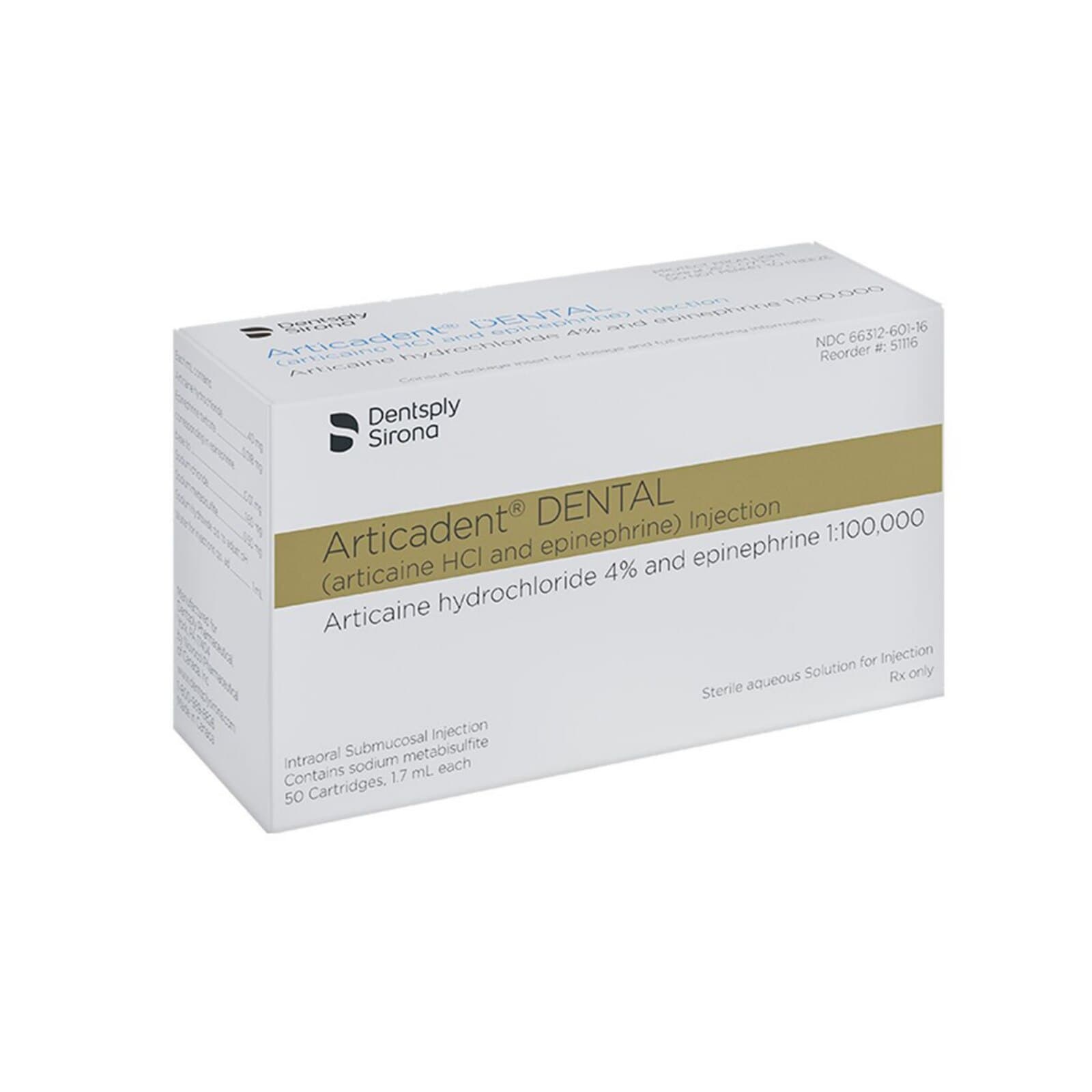 Articadent 4% Articaine HCl with Epinephrine 1:200,000 Injection Cartridges, 1.7 mL, 50/Box, 52216 thumbnail 6