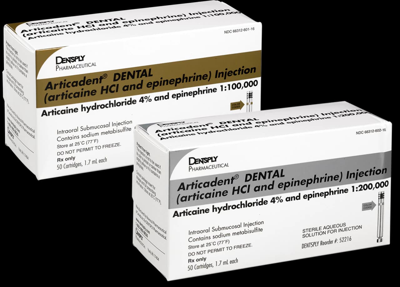 Articadent 4% Articaine HCl with Epinephrine 1:200,000 Injection Cartridges, 1.7 mL, 50/Box, 52216 thumbnail 7