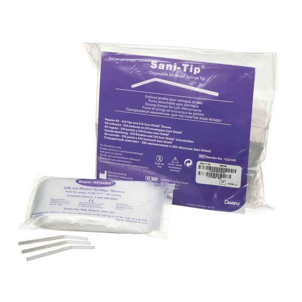 Sani-Tip Disposable Air/Water Syringe Tips, Standard 76mm, Clear, 250 Tips & 250 Sani-Shield Sleeves, Refill, 122210 thumbnail 9