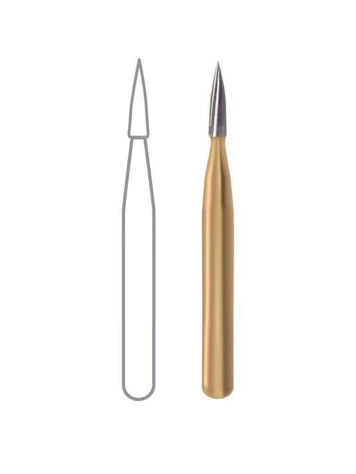 Midwest Trimming and Finishing Carbide Bur, FG, 12-Blade, Needle, 0.9 mm, #7901, 10/Pk, 389510 thumbnail 3