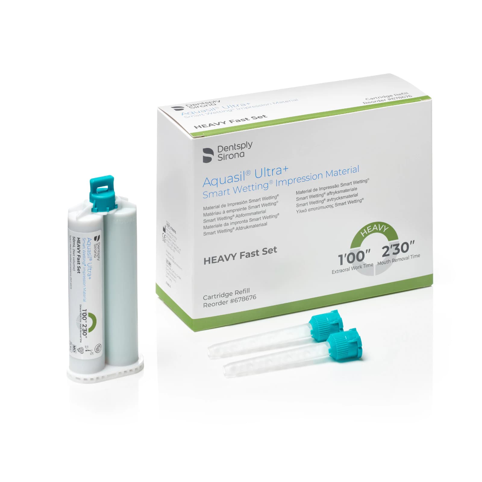Aquasil Ultra+ Smart Wetting VPS Impression Material, Heavy Body, Fast Set, Light Green, Mint, 50 ml Cartridge Refill, 4/Pk, 678676 thumbnail 7