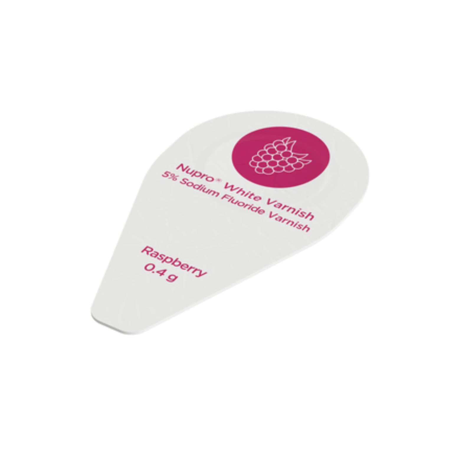 NUPRO® White Varnish Easy Application Package, 5% Sodium Fluoride, Raspberry, 0.4 g, 500/Pkg, 130328 - NUPRO® White Varnish Easy Application Package 0.40 gm Raspberry Pkg/500 - Image 1