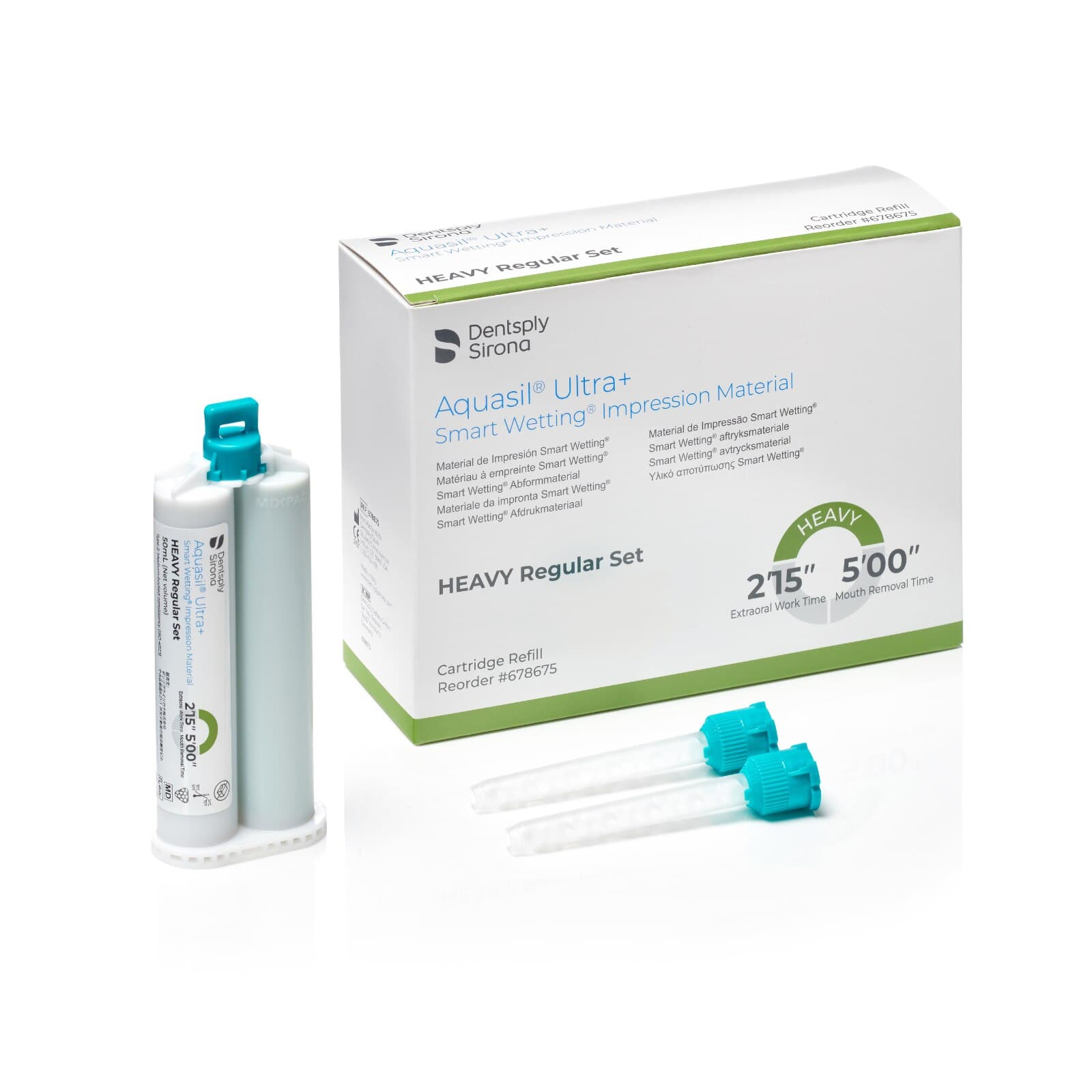Aquasil Ultra+ Smart Wetting VPS Impression Material, Heavy Body, Regular Set, Light Green, Mint, 50 mL Cartridge Refill, 4/Pk, 678675 thumbnail 4