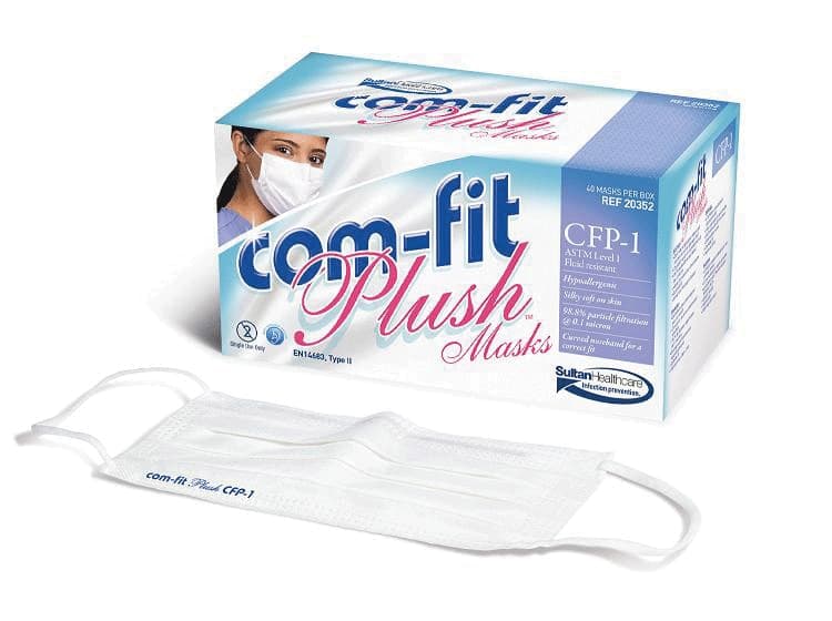 Sultan Com-Fit Plush Masks CFP-3, White, 40/Box thumbnail 2