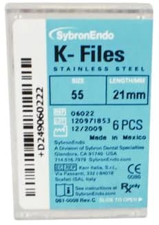 Kerr K-File, Stainless Steel, 21 mm, #55, Red, 6/Pk, 06022 thumbnail 8