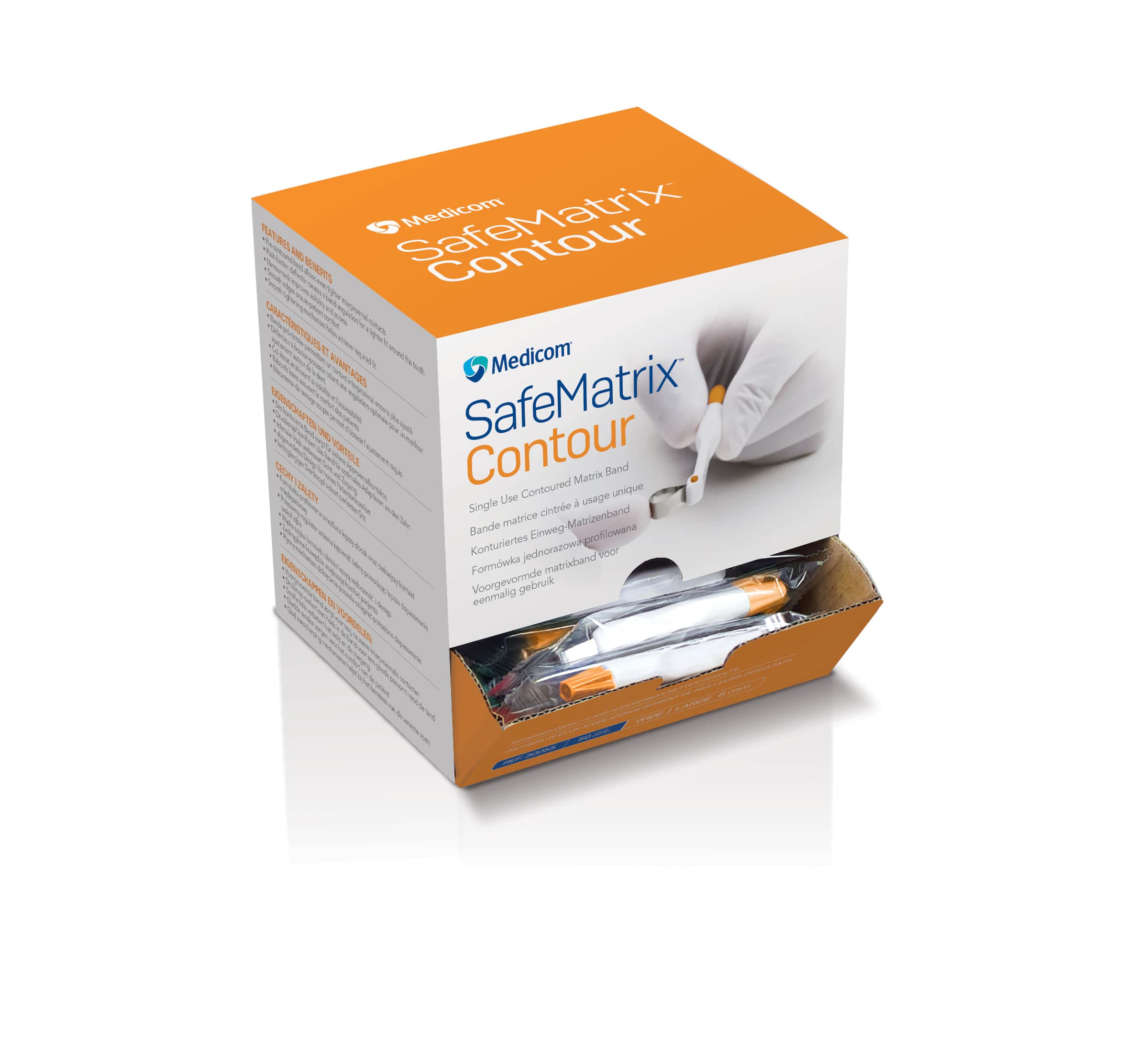Medicom SafeMatrix Contour Single-Use Matrix Bands, Wide 6mm, Orange, 50/Box, 30055 thumbnail 16