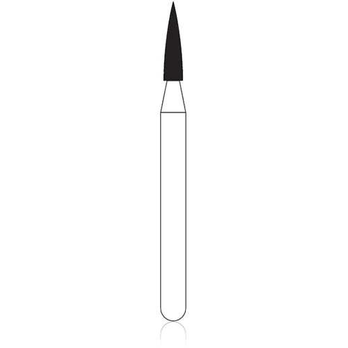 NTI FG Diamond Bur, Medium Grit, Flame Shape, #860-012 (M860-012), 1.2 mm Diameter, 5.0 mm Length, Friction Grip, 5/Pack thumbnail 2