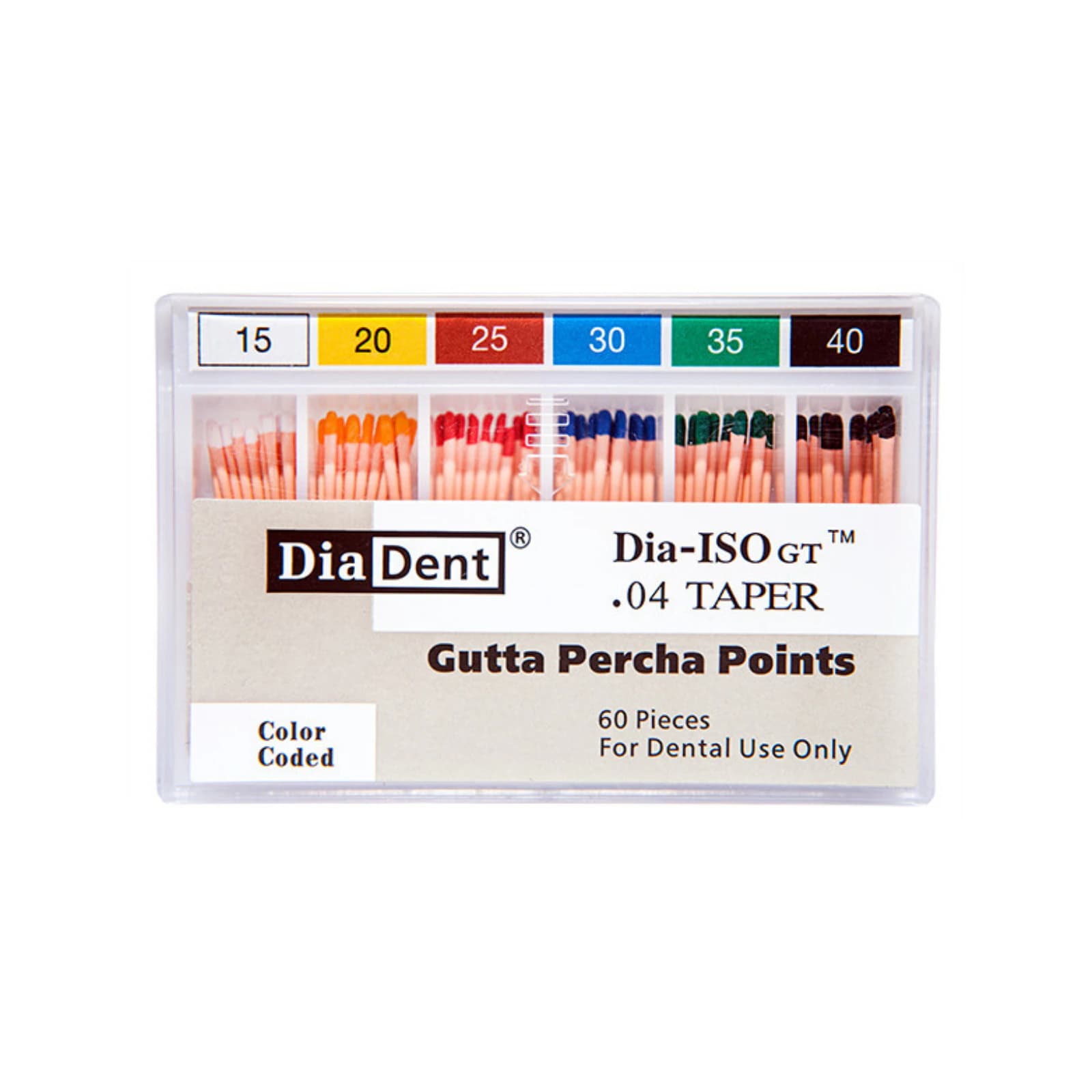 DiaDent Dia-ISO GT Absorbent Paper Points, .04 Taper, Assorted #15-40, 100/Box thumbnail 3