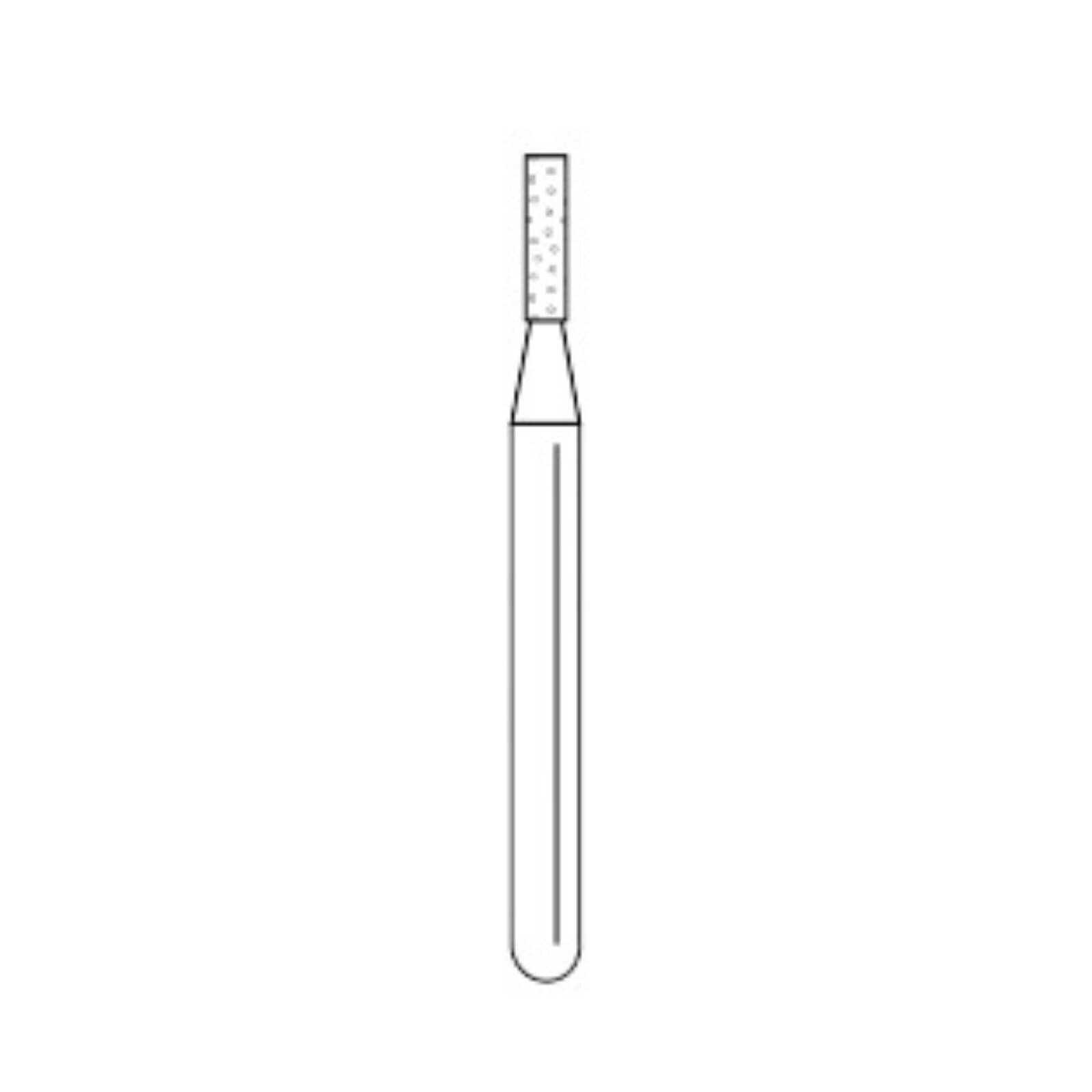 Solo Diamond Single-Use Diamond Bur, FG, Flat-End Cylinder, #0710MS, 1.0 mm Diameter, 4.0 mm Length, Medium Grit, Blue Ring, 25/Pk, 835010MS thumbnail 3