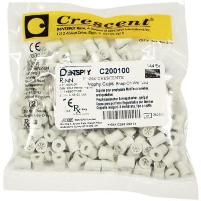 Crescent Disposable Prophy Cup, Snap-On, Webbed, White, 144/Pk, C20-0100 thumbnail 2
