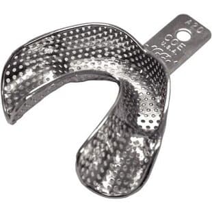 GC America COE Nickel-Plated Depressed Anterior Perforated Impression Tray, #A20 Large Lower Full-Arch, 3-3/16" W x 2-1/2" L x 3/4" D, 1/Pkg thumbnail 2