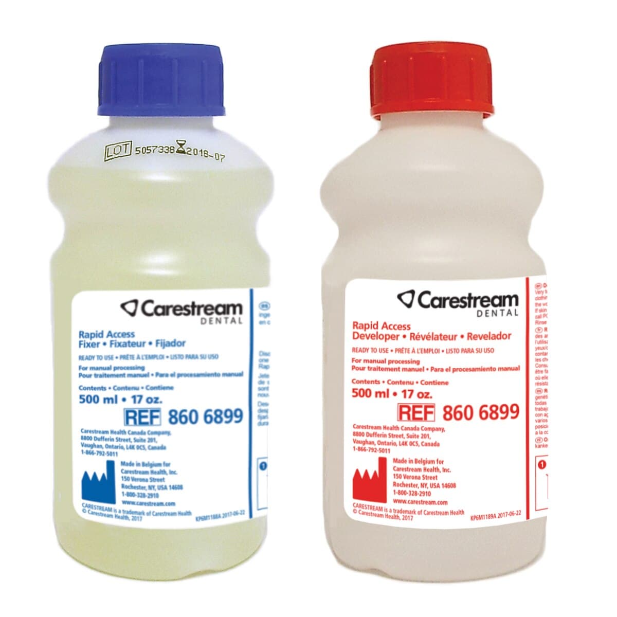 Carestream Dental Rapid Access Developer & Fixer Twin Pack, 500 mL Each, 3 Twin Packs/Case, 8606899 thumbnail 5