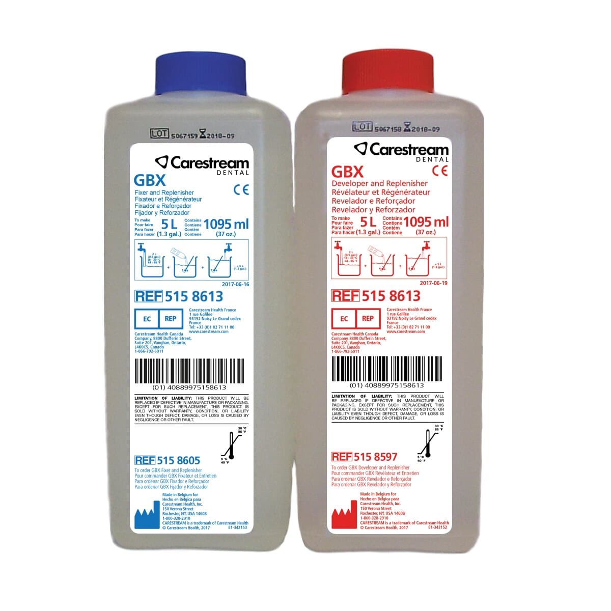 Carestream GBX Developer & Fixer Replenisher Twin Pack, 2 x 37 oz (Makes 5L Each), 5158613 thumbnail 5