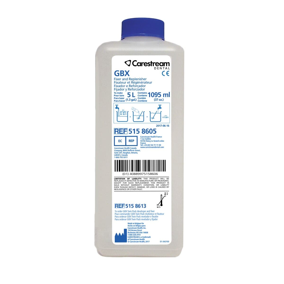 Carestream Health GBX Fixer and Replenisher, 5 Liter Bottle, Makes 5L, 5158605 thumbnail 4