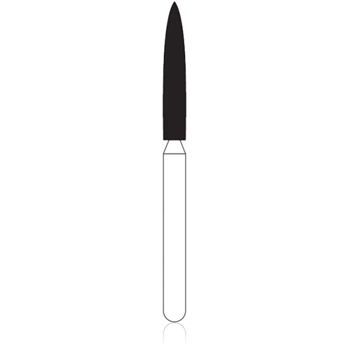NTI Diamond Bur FG Medium Flame #M863-016, 1.6 mm Diameter, 10.0 mm Length, 5/Pack thumbnail 2