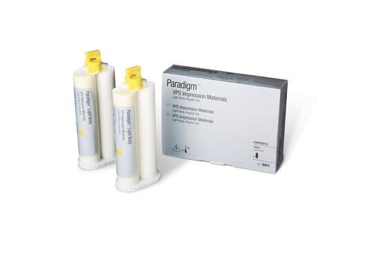Solventum Paradigm VPS Light Body Impression Material, Regular Set, Yellow, 50 ml Cartridges, 2/Pack, 5311 thumbnail 3
