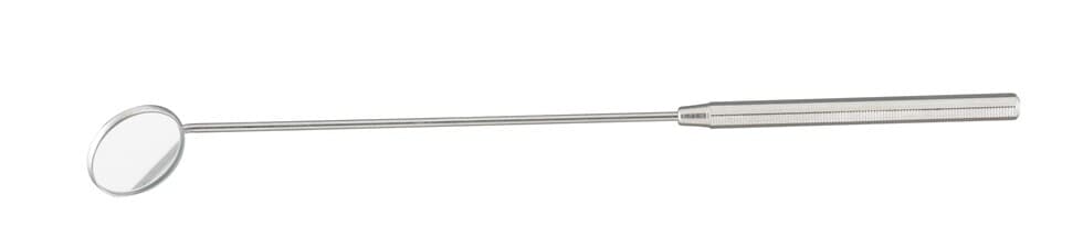Miltex Laryngeal Mirror with Handle, #4, Cone Socket, Front Surface, Stainless Steel - Laryngeal Mirror w/Handle #4 - Image 1