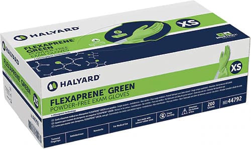 Halyard FlexaPrene Chloroprene Exam Gloves, Powder-Free, Non-Sterile, Medium, Green, 200/Box, 44794 thumbnail 3
