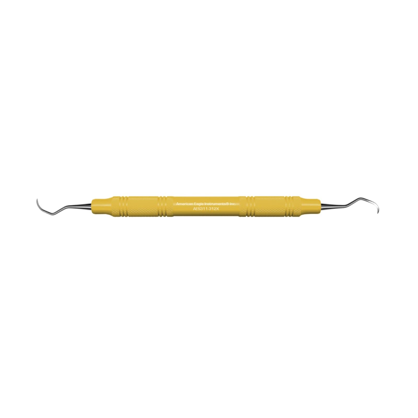 American Eagle Instruments Scaler 311-312 (3/8) Yellow, EagleLite Resin Handle, Double-Ended Sickle Scaler, AES311-312X thumbnail 2