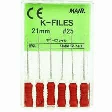 Mani K-File, Stainless Steel, 21 mm, ISO #25, Red, 6/Pk, MK2125 thumbnail 6