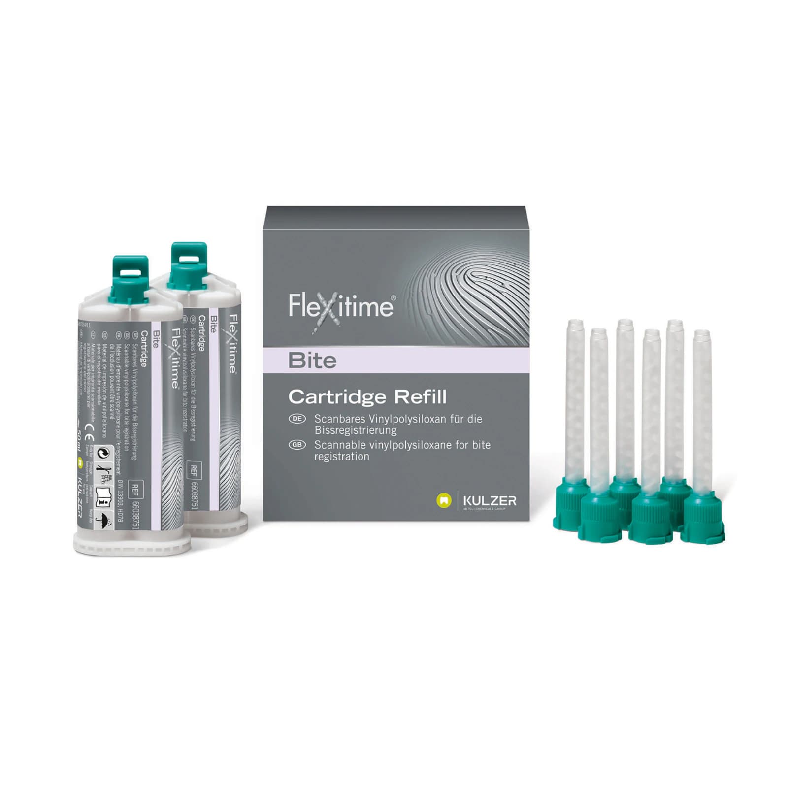 Kulzer Flexitime Bite Fast Set Cartridge Refill, 2 x 50 mL Cartridges with 6 Mixing Tips, 50066038 thumbnail 2