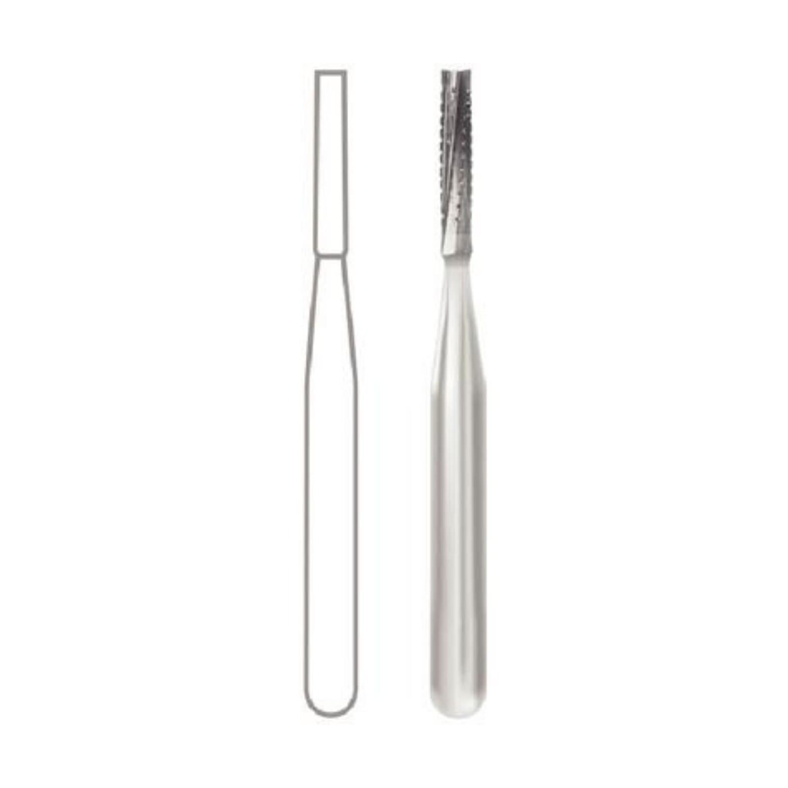 Midwest® Operative Carbide Bur #557, FGSS, Straight Fissure, Flat End, Crosscut, 6 Flute, 1.0 mm Diameter, 3.7 mm Length, Short Shank, 10/Pkg, 389427 thumbnail 2