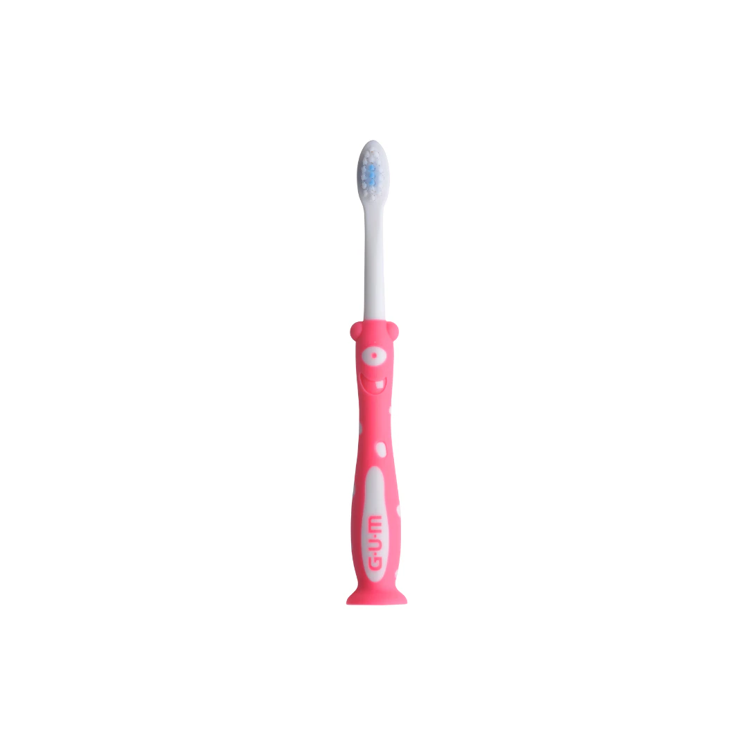 GUM Monsterz Kids Toothbrush, Ages 2+, Ultra-Soft, Assorted Colors, Suction Cup Base, 12/Pk, 901P - GUM Toothbrushes Monsterz Kids Ultra-Soft 12/Pk - Image 1