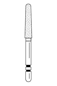 Two Striper Diamond Bur, FG, Round-End Taper, 784.10, Fine, Red, 2.1 mm Major/1.6 mm Minor, 10 mm Length, 5/Pk, 2015441 thumbnail 3