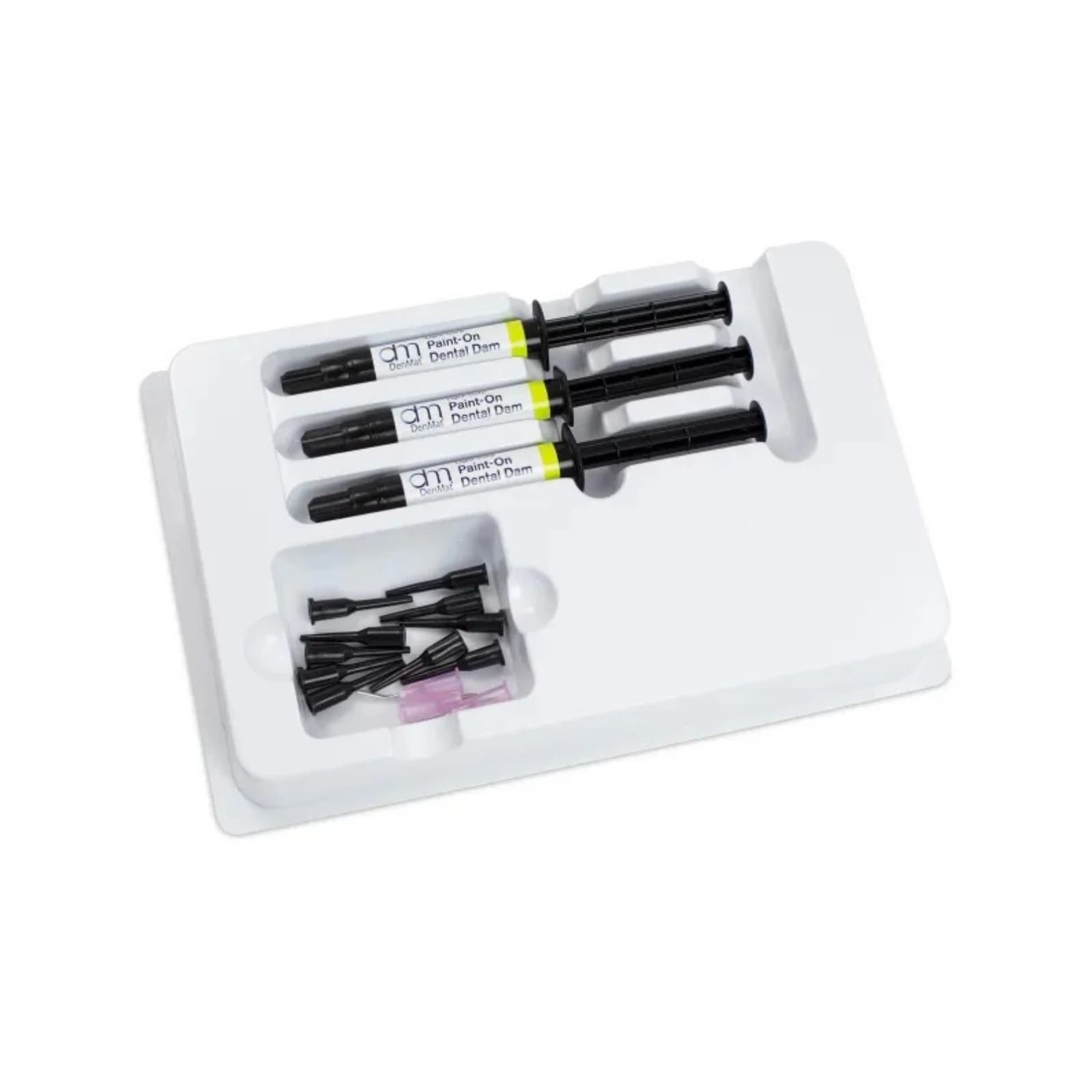 DenMat Paint-On Dental Dam Kit, Light-Cure Resin, 3 ml Syringes, Blue, 3/Pk thumbnail 3