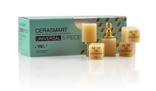 CERASMART 12 Universal CAD/CAM Block, Shade A2, High Translucency, Size 12, 5/Pack, 008654 thumbnail 3