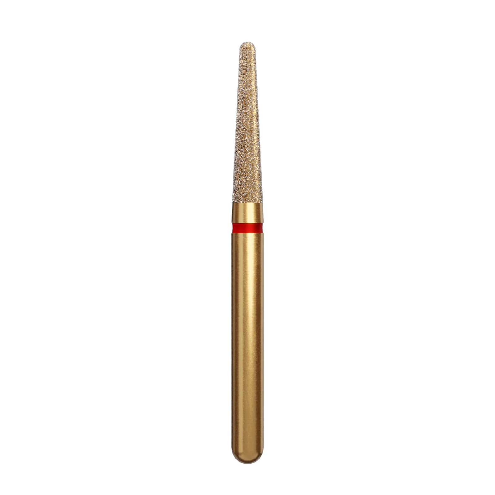 Alpen Multi-Use Diamond FG #856 Round End Taper, Fine Grit, 1.6mm Diameter, 8mm Length, Red, Pkg/5 (856-314-016-8.00-F) - Alpen® Multi-Use Diamonds FG # 856 Round End Taper 1.6mm Fine Red Pkg/5 - Image 1
