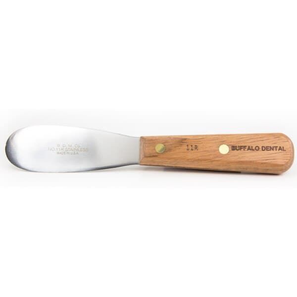 Buffalo Dental #11R Stainless Steel Flexible Blade Spatula, 3-1/2", Rosewood Handle, 1/Pk, 79420 thumbnail 2