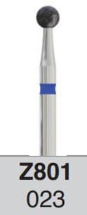 Kerr Zir-CUT Diamond Bur, FG, Round, #Z801-023, 2.3 mm, Z-Grit, Blue, 5/Pk thumbnail 3