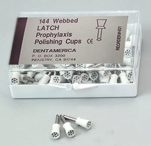 Dentamerica Prophy Cups, Latch Type, 6-Webbed, Medium Soft, White, 144/Pk, #401 thumbnail 9