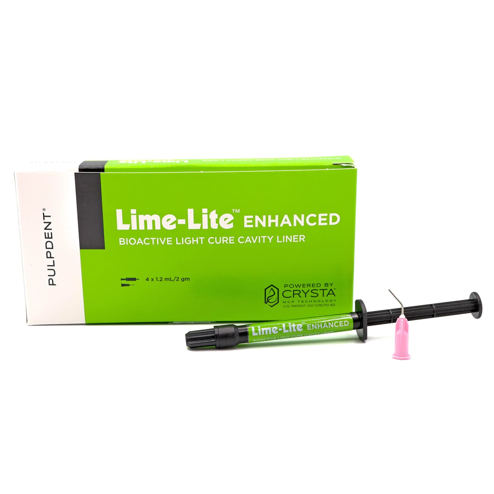 Pulpdent Lime-Lite Enhanced Bioactive Light-Cure Cavity Liner, 1.2 mL Syringe Kit, 4 Syringes + 20 Applicator Tips, Universal Dentin Shade, LLE thumbnail 13