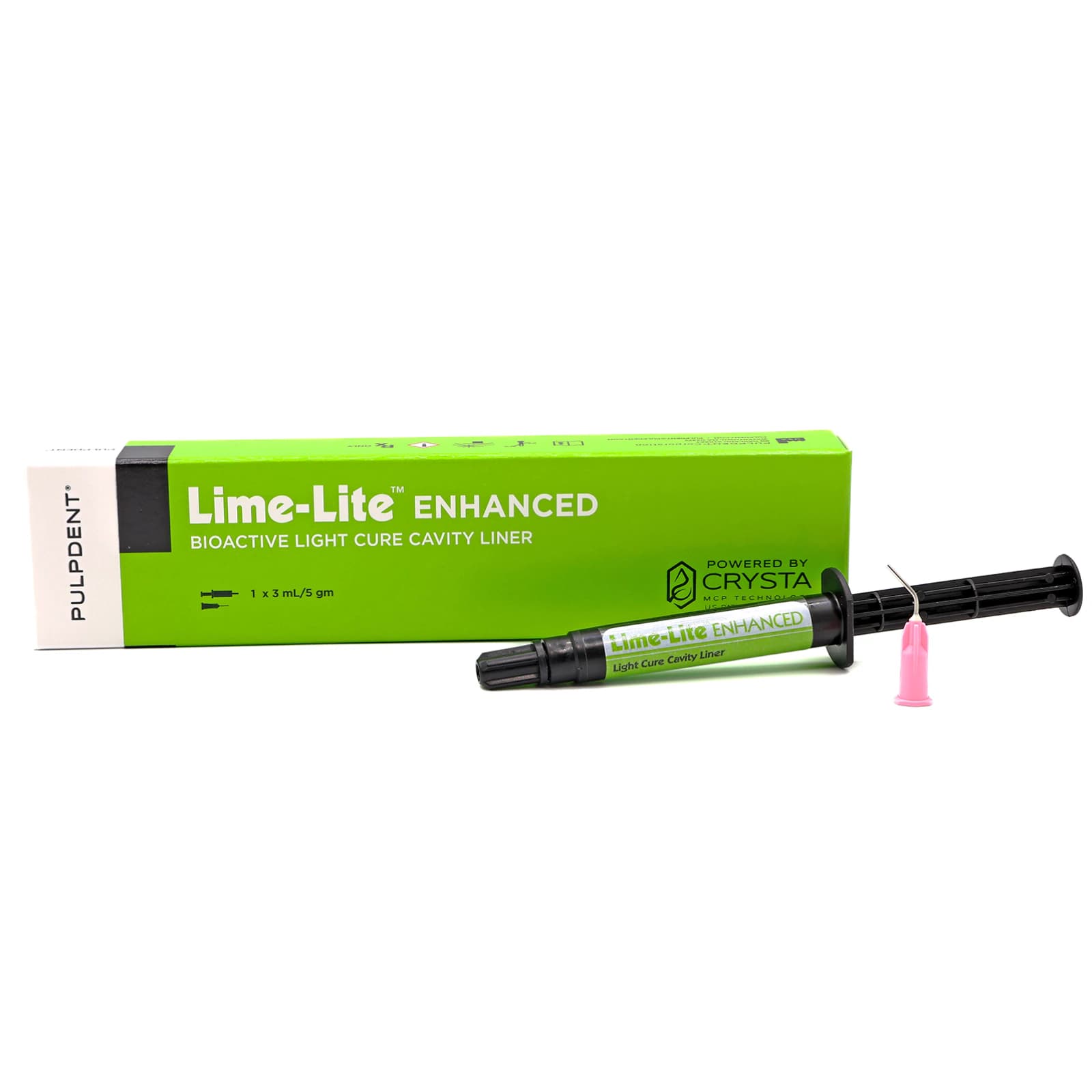 Pulpdent Lime-Lite Enhanced Bioactive Light-Cure Cavity Liner/Base, Syringe Refill, 3 mL (5 g), 1 Syringe + 20 Applicator Tips, LLE3 thumbnail 15