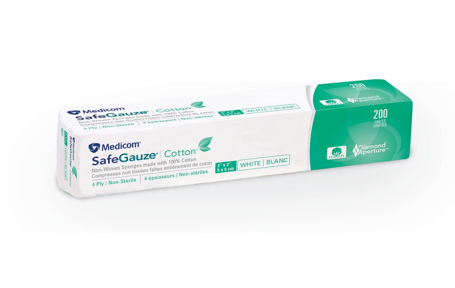 Medicom SafeGauze Cotton Non-Woven Sponges, 2" x 2", 4-Ply, Non-Sterile, 4000/Case, 4822 thumbnail 7
