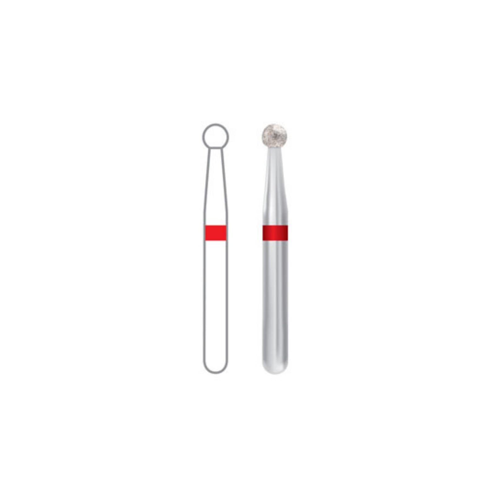 Midwest Multi-Use Diamond Bur FG 801-021F, Fine Grit, Round, Friction Grip, 2.1mm Diameter, 2.1mm Length, 5/Pk, 471004 thumbnail 2