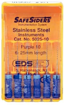 SafeSiders Endodontic Reamers, Stainless Steel, 25mm, .02 Taper, Size #10, Purple, 6/Pkg, 5025-10 thumbnail 9