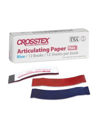 Crosstex Thin Blue Articulating Paper, 0.0028" (71 Microns), 12 Books of 12 Sheets (144 Sheets/Box) thumbnail 2