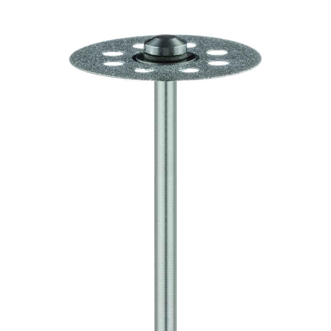 Meisinger 932DF-190-HP Multi-Use Diamond Disc, Double Sided, Perforated, Flexible, Fine Grit, Red, 19 mm, HP Shank, 1/Pk thumbnail 3